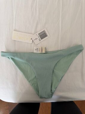 L*SPACE Camacho Bikini Bottoms S Mint Green Ribbed NWT